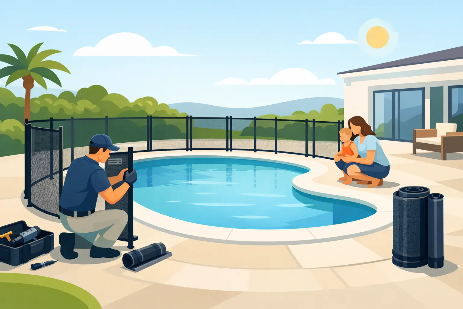 Installing a Retractable Pool Safety Fence