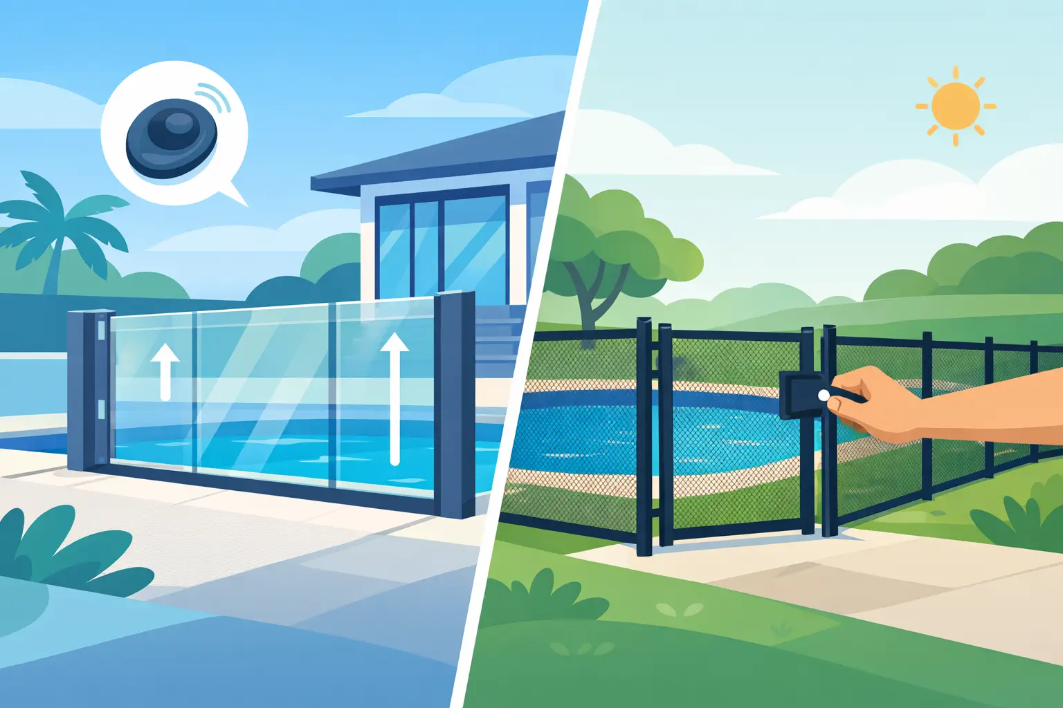 Motorized Pool Fence vs Manual Fence
