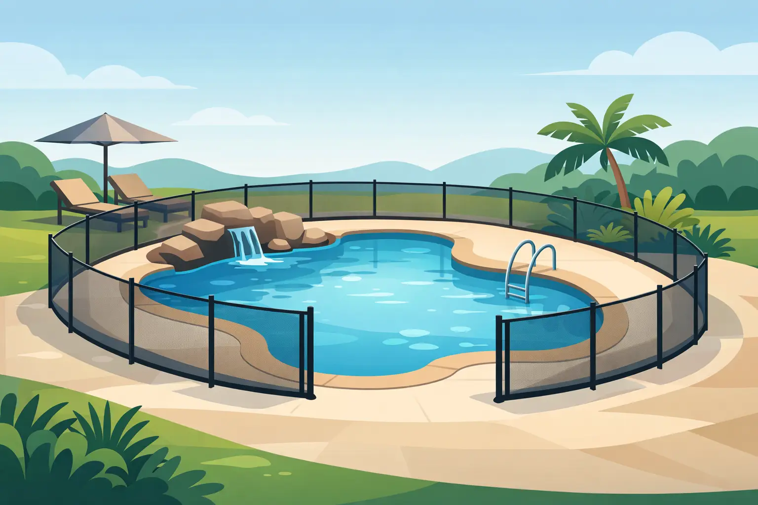 Pool Fence for Irregular Shaped Pools