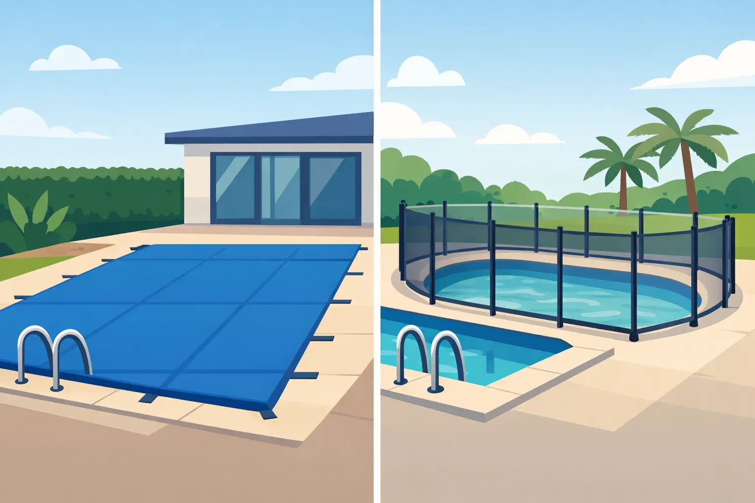 Pool Safety Cover vs Retractable Fence